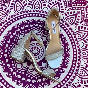 Never Worn Steve Madden Crystal Carson Block Heels